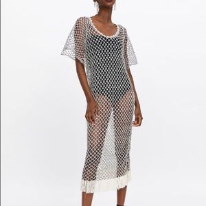 Zara Sparkly Textured Knit Tunic NWT SZ L